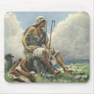 David der Hirte von Copping, Vintage Religion Mousepad