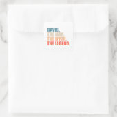 David der Mann, der Mythos, die Legende Quadratischer Aufkleber (Tasche)