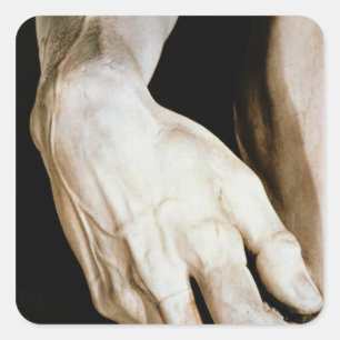 David durch Michelangelo Buonarroti, 1501-04 Quadratischer Aufkleber