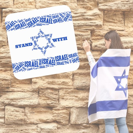 David Flag Support Stand mit Israel Quadratischer Aufkleber