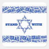 David Flag Support Stand mit Israel Quadratischer Aufkleber (Vorderseite)
