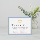 David-Folie blaues Beileid Dankeschön Karte (Stehend vorne)