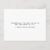 David Foster Wallace Bruchquote Postkarte (Vorderseite)