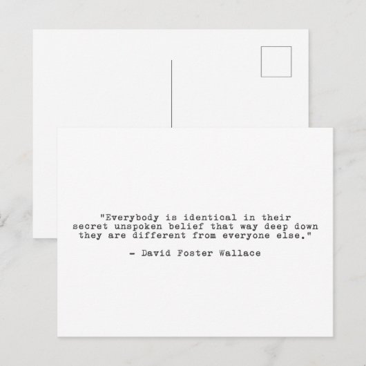 David Foster Wallace Individualquote Postkarte (Vorne/Hinten)