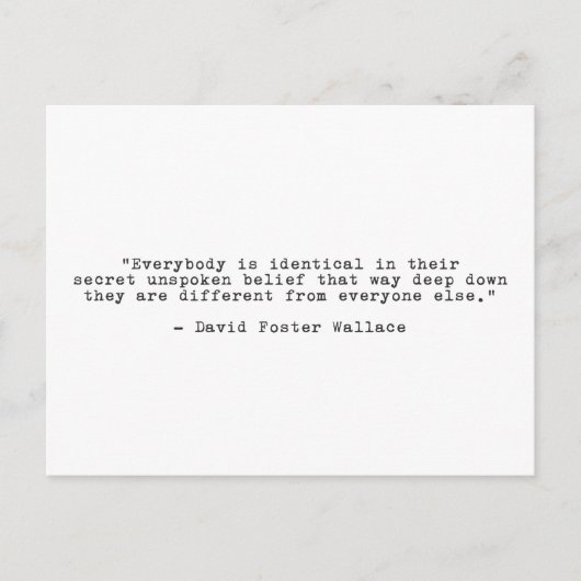 David Foster Wallace Individualquote Postkarte (Vorderseite)