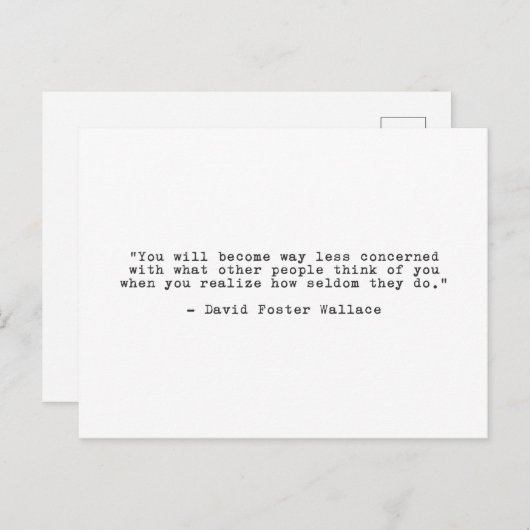 David Foster Wallace Zitat Postkarte (Vorne/Hinten)