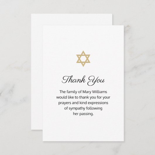 David Funeral Religious Floral Vielen Dank Dankeskarte (Vorne/Hinten)