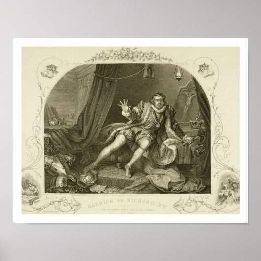 David Garrick (1717-79) als Richard III, Act V Sce Poster (Vorne)
