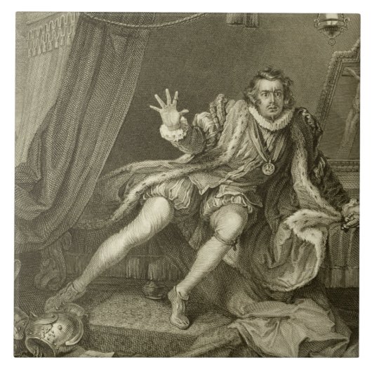 David Garrick (1717-79) als Richard III, Tat V Fliese (Vorderseite)