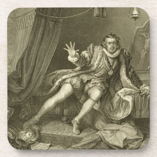 David Garrick (1717-79) als Richard III, Tat V Getränkeuntersetzer (Vorderseite)