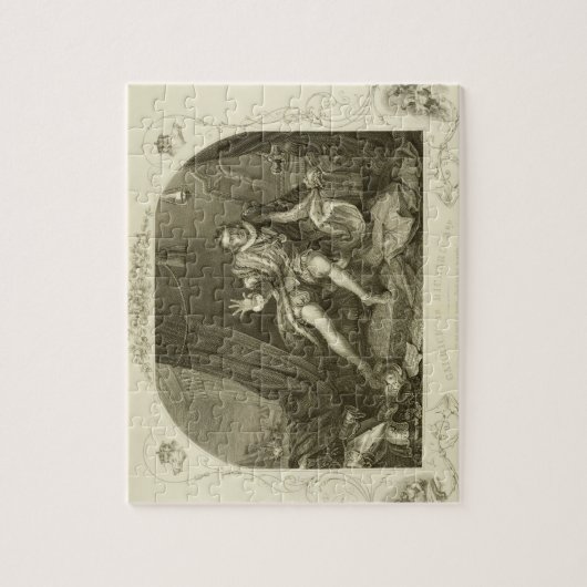 David Garrick (1717-79) als Richard III, Tat V Puzzle (Vertikal)