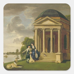 David Garrick (1717-79) und seine Ehefrau durch Quadratischer Aufkleber