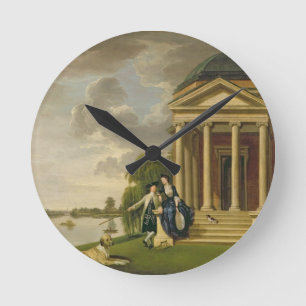 David Garrick (1717-79) und seine Ehefrau durch Runde Wanduhr