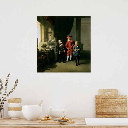 David Garrick mit William Burton und John Poster (Küche)