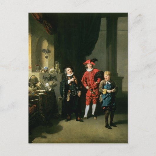 David Garrick mit William Burton und John Postkarte (Vorderseite)