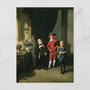 David Garrick mit William Burton und John Postkarte