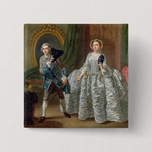 David Garrick und Frau Pritchard 'im Button (Vorderseite)