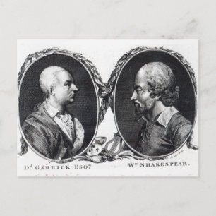 David Garrick und Shakespeare Postkarte