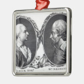 David Garrick und Shakespeare Silbernes Ornament (Links)