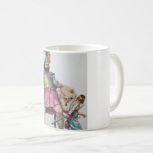 David gegen Goliath Kaffeetasse (VorderseiteRechts)