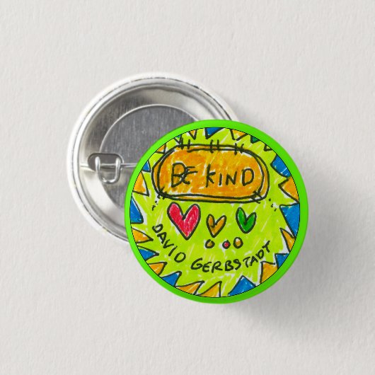 David gerbstadt, ist, Knopf, 3 Herzen nett, Button (Vorne & Hinten)