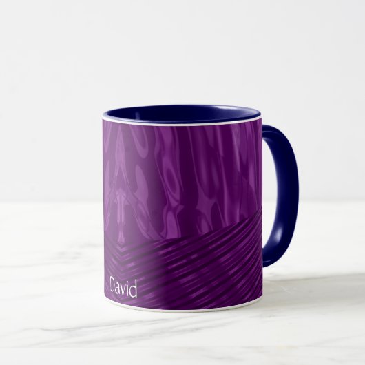 DAVID ~ GLOSSY 3D Glossy Lila Blue Tasse (VorderseiteRechts)