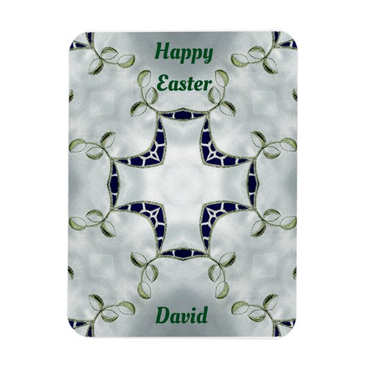 DAVID ~ Grüne und blaue Ostern Magnet (Vertikal)