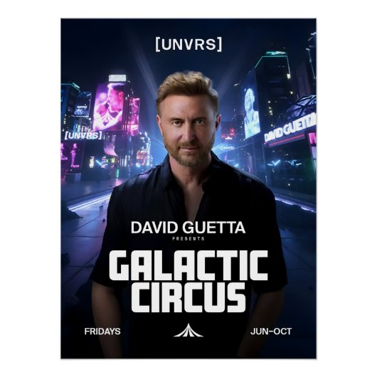  David Guetta - Galactic Circus - [UNVRS] Poster (Vorderseite)