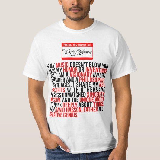 David Hasson T-Shirt (Vorderseite)