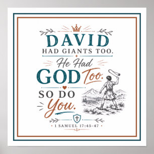 David hatte auch Riesen Spiritueller christlicher  Poster