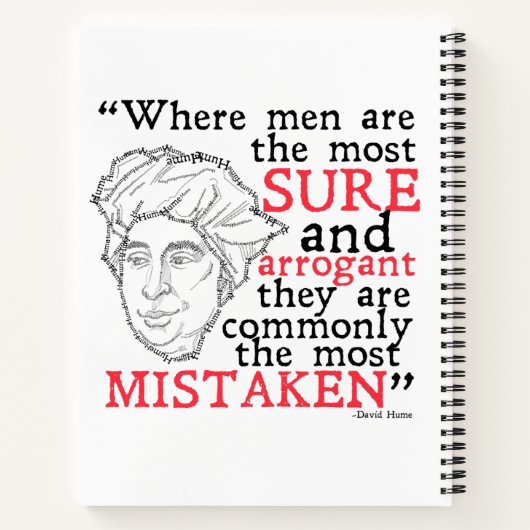 David Hume Notebook Notizblock (Rückseite)