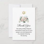 David Jewish Floral Funeral Dankeskarte (Vorderseite)