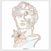 David - Line Zeichn des Menschen - Essense of Line Aufkleber (Blatt)