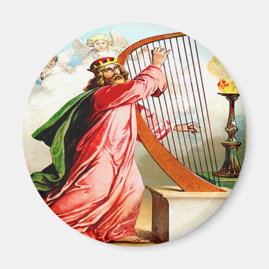 David lobt Gott auf der Harfe Magnet (Vorne)