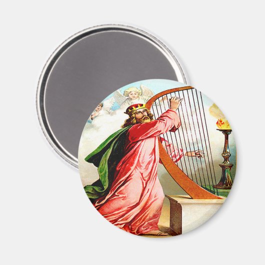 David lobt Gott auf Harfe Magnet (Vorderseite/Rückseite)