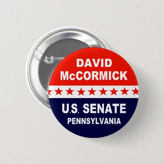 David McCormick US Senat Pennsylvania 2022 Button (Vorne & Hinten)