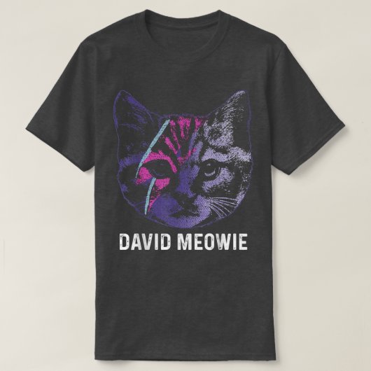 David Meowie Funny Cat Cat Lover T-Shirt (Design vorne)