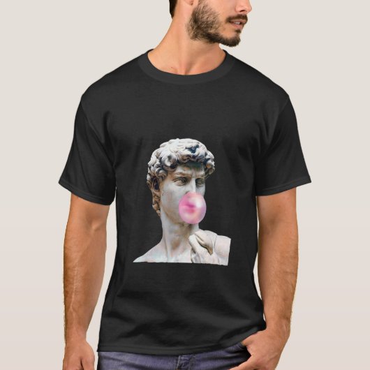 David Michelangelo mit Bubblegum Statue Man Frau T-Shirt (Vorderseite)