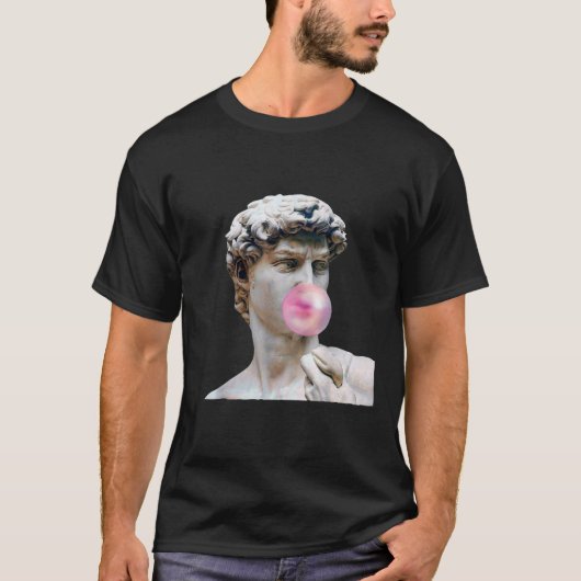 David Michelangelo mit Chewing Gum Statue Art Man T-Shirt (Vorderseite)