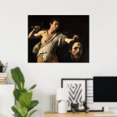 David mit dem Leiter von Goliath, Caravaggio Poster (Heimbüro)