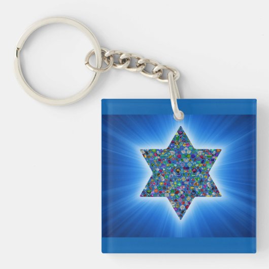 David mit Gemstones Star Schlüsselanhänger (Vorderseite)