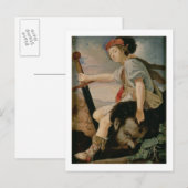 David mit Goliath Postkarte (Vorne/Hinten)