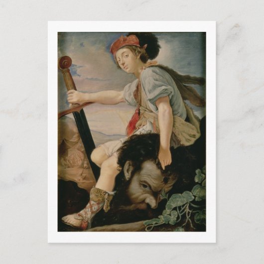 David mit Goliath Postkarte (Vorderseite)