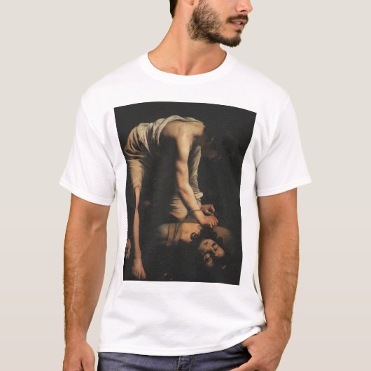 David mit Goliaths Kopf T-Shirt (Vorderseite)