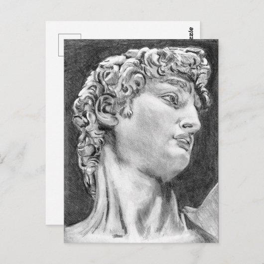 David nach Michelangelo .. Skizze 2004/2005 Postkarte (Vorne/Hinten)