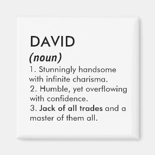 David Name, Bearbeitbarer Name, Benutzerdefinierte Magnet