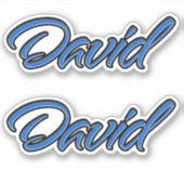 David Name blue Aufkleber Sticker Stickerset (Vorderseite)