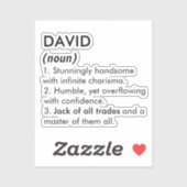 David name, Editable name, Custom name Aufkleber (Blatt)