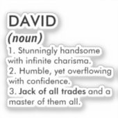 David name, Editable name, Custom name Aufkleber (Vorderseite)