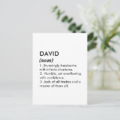 David name, Editable name, Custom name Postkarte (Stehend Vorderseite)
